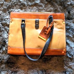 Retro faux leather satchel bag
